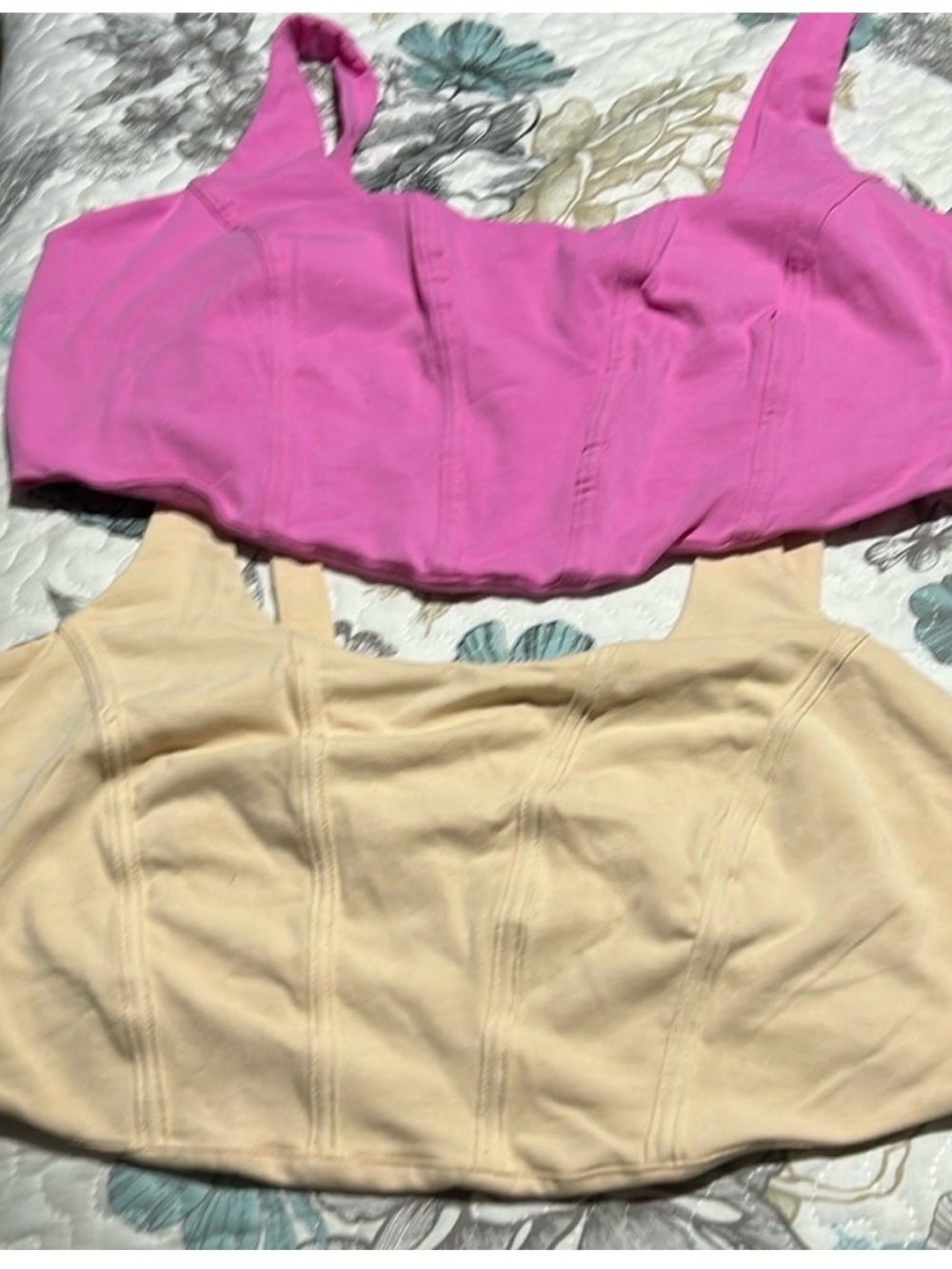 wild fable Pink and Beige Bustier Crop Tops (Set)